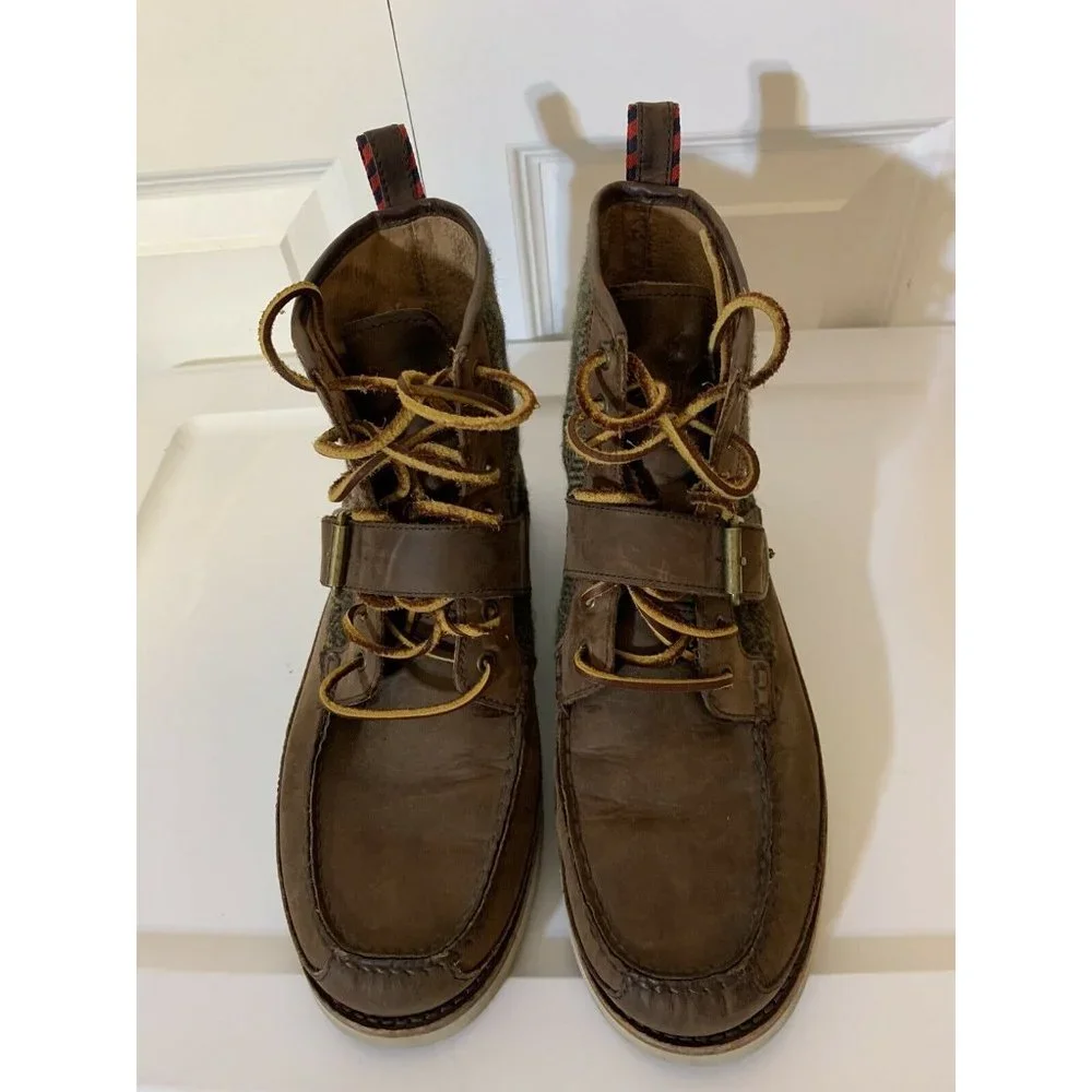 Polo Ralph Lauren Men’s Sz 8.5 D‎ Saddleworth Boots Brown Leather Lace Up